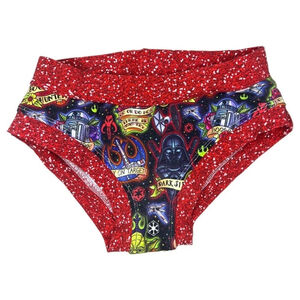 Handmade Star Wars Dark Side Briefs | Red Glitter Galaxy Cotton Panty – XS